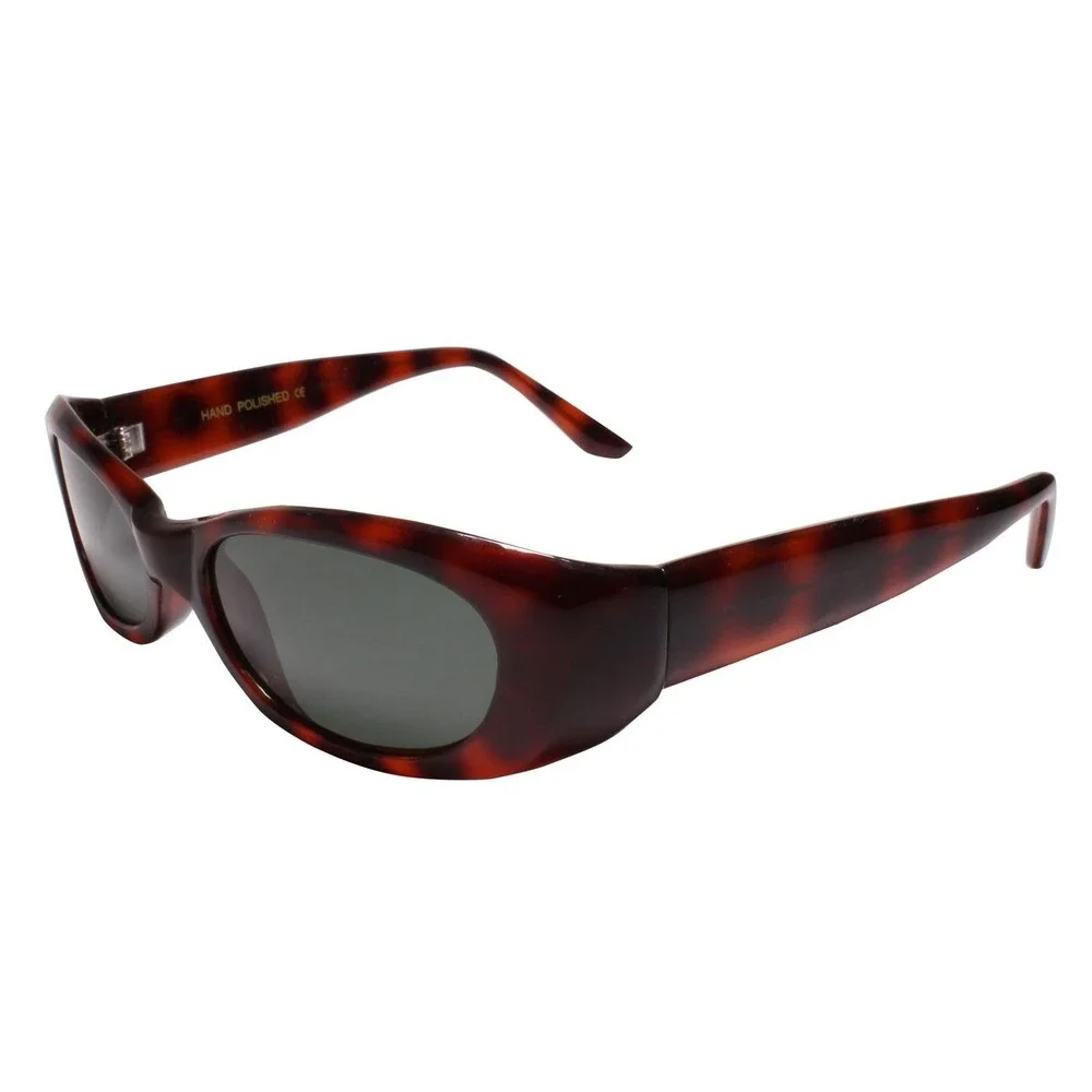 Dead Stock Genuine Vintage Old Fashioned Thick Frame Brown Rectangle Sunglasses